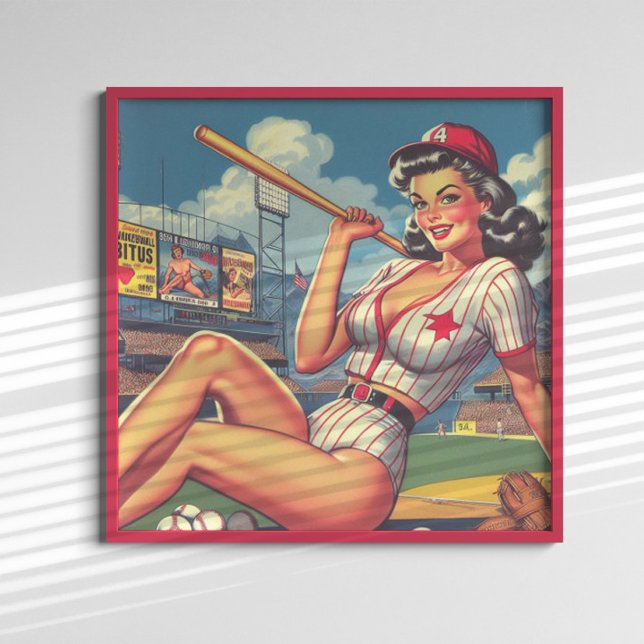 Vintage Baseball Pin-up Poster (Skapare uppladdad)