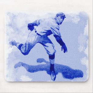 Vintage Baseball Pitcher Mouse Pad Musmatta