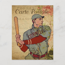 Vintage Baseball Player Fransk Carte Postale Vykort
