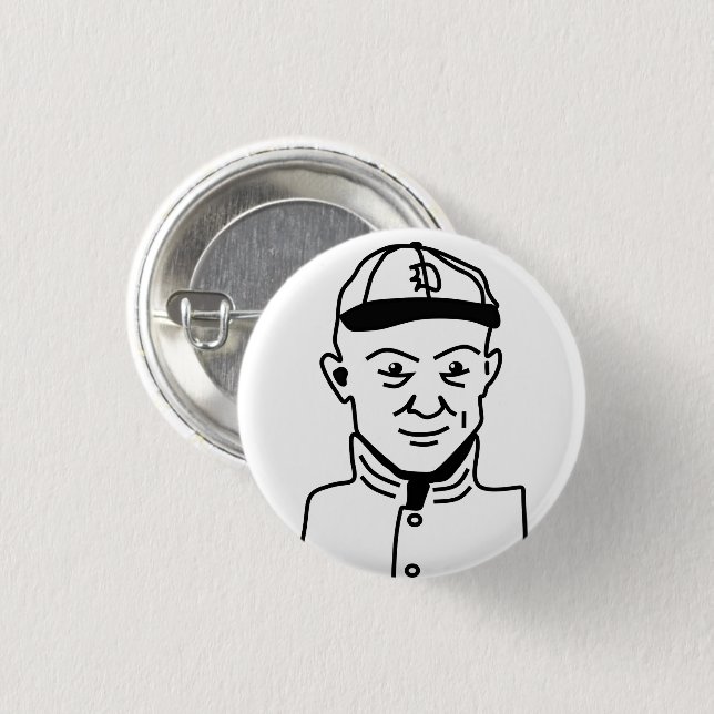 Vintage Baseball Player Knapp (Framsida & baksida)