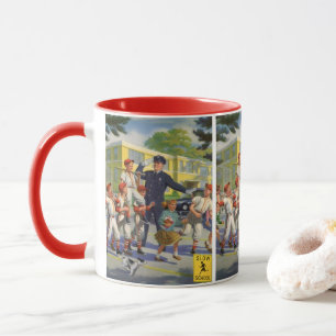 Vintage Baseball Players and Police Crossing Guard Mugg
