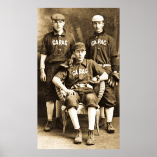 Vintage Baseball Players Poster