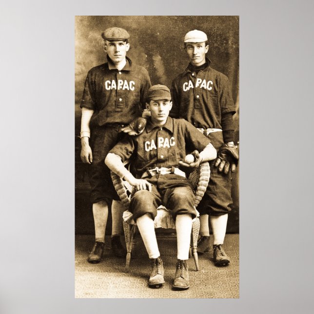 Vintage Baseball Players Poster (Framsidan)