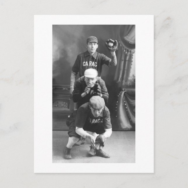 Vintage Baseball Players tidigt 1900-talet Vykort (Framsida)