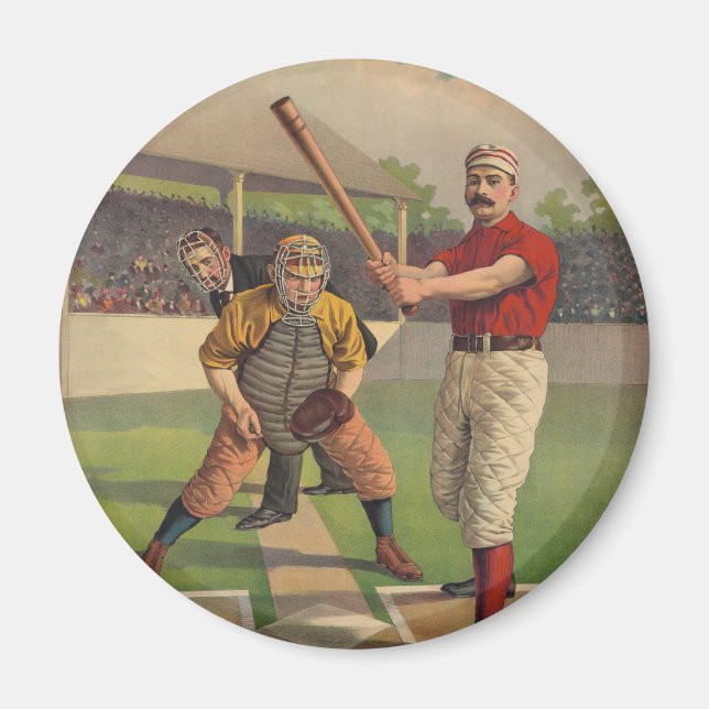 Vintage Baseball Poster Magnet (Framsidan)