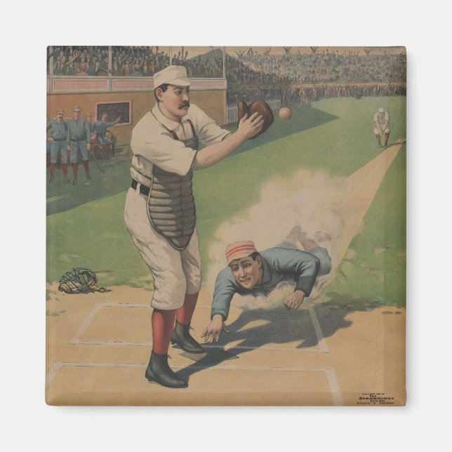Vintage Baseball Poster Magnet (Framsidan)