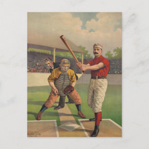 Vintage Baseball Poster vykort