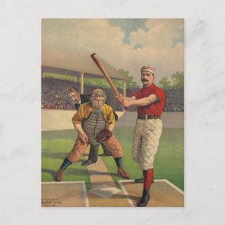 Vintage Baseball Poster vykort