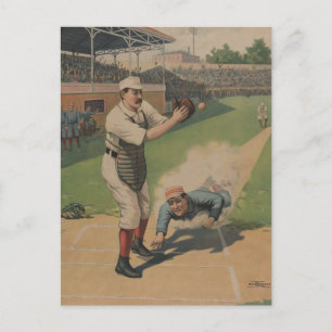 Vintage Baseball Poster vykort