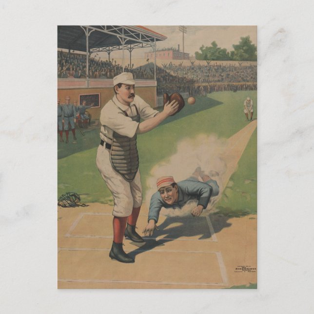 Vintage Baseball Poster vykort (Framsida)
