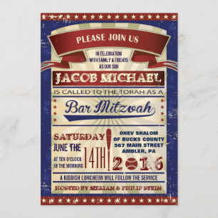 VINTAGE BASEBALL Pub Mitzvah Inbjudan