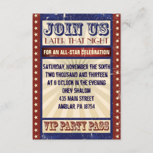 VINTAGE BASEBALL Pub Mitzvah-inbjudan Inbjudningar