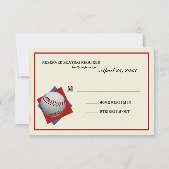 Vintage Baseball Pub Mitzvah Reply OSA Kort (Framsida)