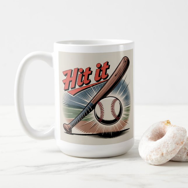 Vintage Baseball "Slå IT" Retro Sports Kaffemugg (Med munk)