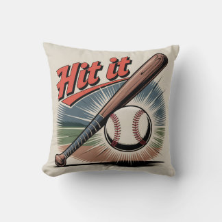Vintage Baseball "Slå IT" Retro Sports Kudde
