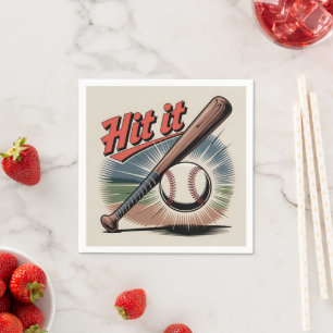 Vintage Baseball "Slå IT" Retro Sports Pappersservett