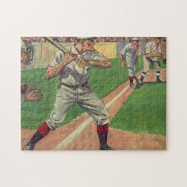 Vintage Baseball-spel (1909) Pussel (Horisontell)