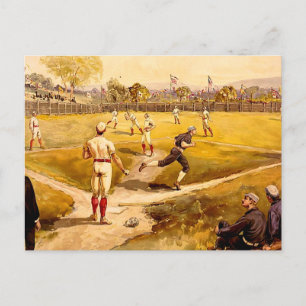 Vintage Baseball-spel Vykort