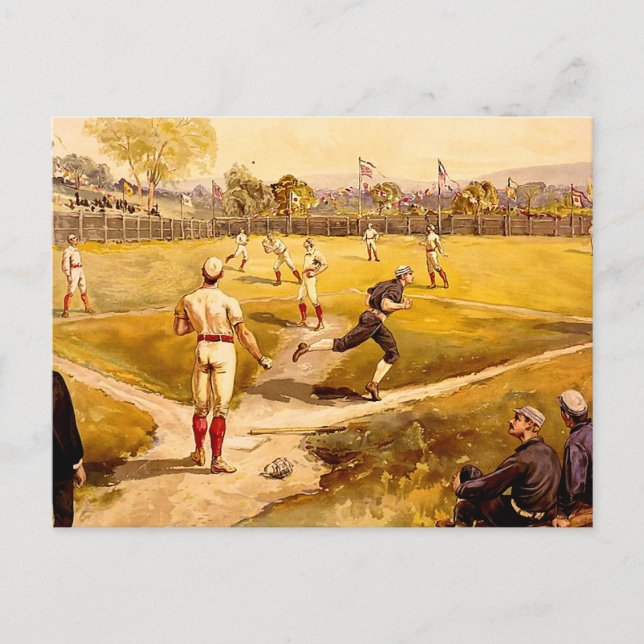 Vintage Baseball-spel Vykort (Framsida)