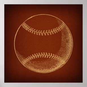 Vintage Baseball Sports Art Poster