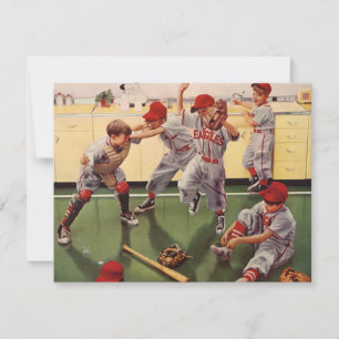 Vintage Baseball Sports Team, Boys Roughhoushage Inbjudningar