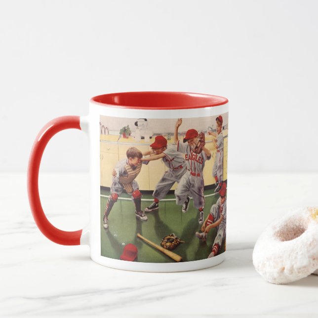 Vintage Baseball Sports Team, Boys Roughhoushage Mugg (Med munk)