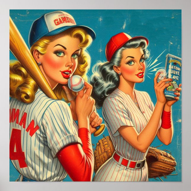 Vintage Baseball-stift Poster (Framsidan)