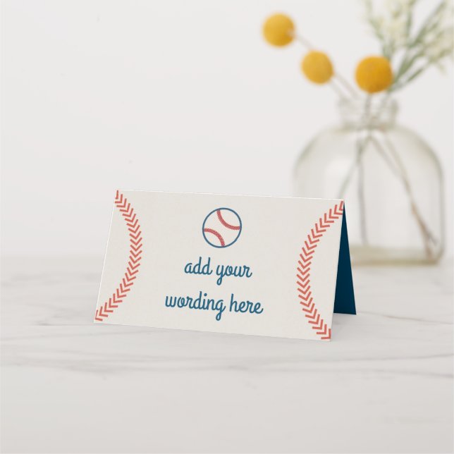 Vintage Baseball Stitches och Boll Placeringskort (Framsida)