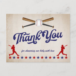 Vintage Baseball, tack för babykläder, vykort