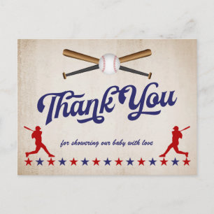 Vintage Baseball, tack för babykläder, vykort