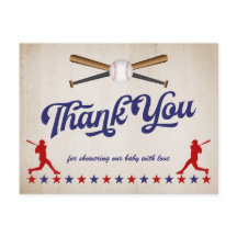 Vintage Baseball, tack för babykläder, vykort