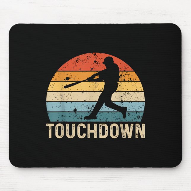 Vintage Baseball Touchdown Batter Player Funny Bas Musmatta (Framsidan)