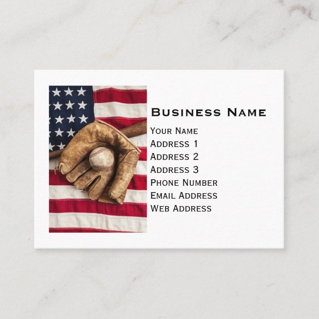 Vintage Baseball Visitkort (Framsida)