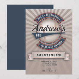 Vintage baseballinbjudan inbjudningar