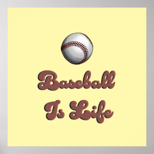Vintage Baseboll Är Liv Retro Skrift Atletisk T-Sh Poster