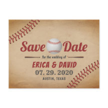 Vintage Baseboll Bröllop Save the Date