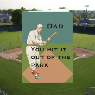 Vintage Baseboll Fars Dag Kort