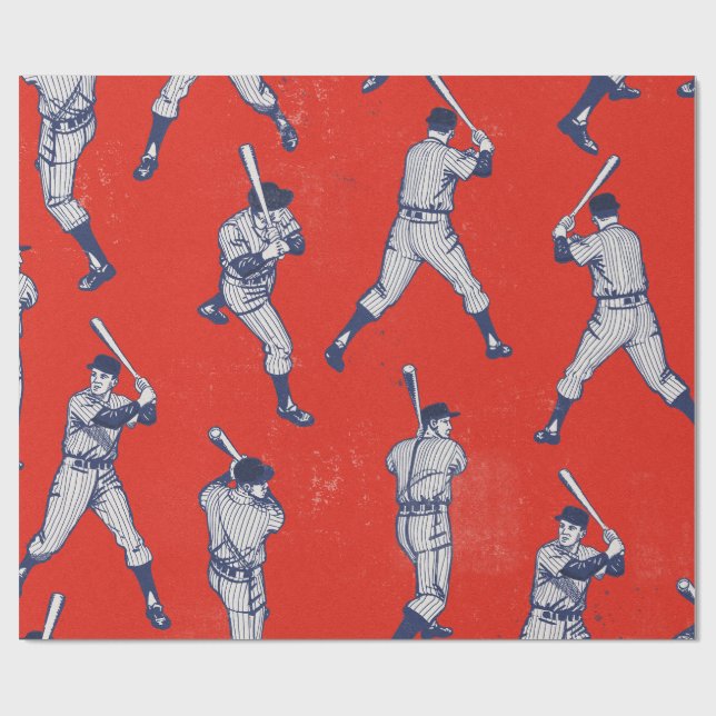 Vintage baseboll mönster presentpapper (Platt)