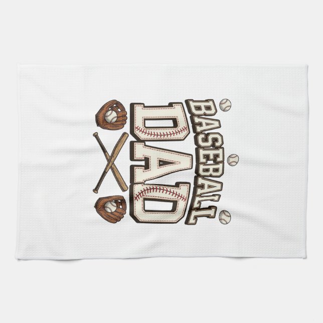 Vintage baseboll pappa fars dag kökshandduk (Horisontell)