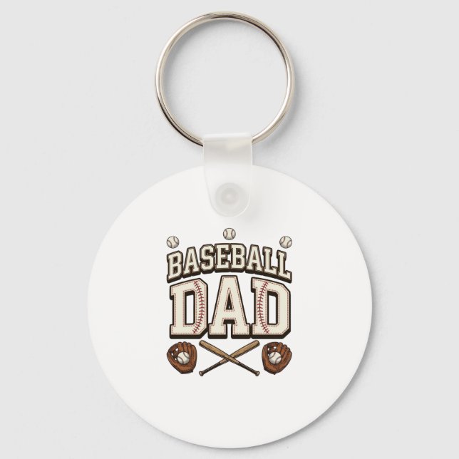Vintage baseboll pappa fars dag nyckelring (Framsida)
