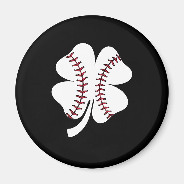 Vintage Baseboll Shamrock St Patricks dag Magnet (Framsidan)