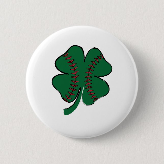 Vintage Baseboll Shamrock St Patrick's Day Knapp (Framsida)