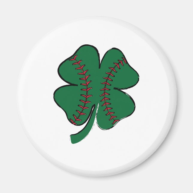 Vintage Baseboll Shamrock St Patrick's Day Magnet (Framsidan)