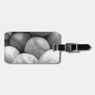 Vintage Basebollar i Black and White Bagagebricka