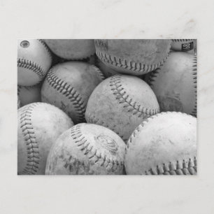 Vintage Basebollar i Black and White Vykort