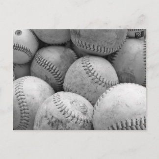 Vintage Basebollar i Black and White Vykort