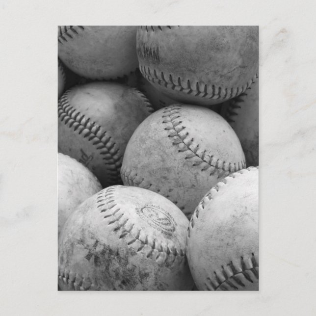 Vintage Basebollar i Black and White Vykort (Framsida)