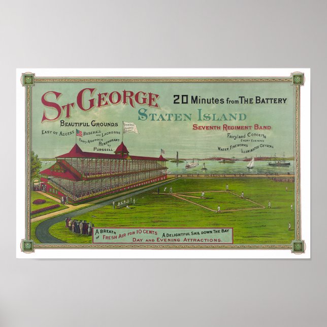 Vintage basebollparkposter poster (Framsidan)