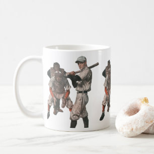 Vintage basebollspelare kaffemugg