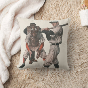 Vintage basebollspelare kudde